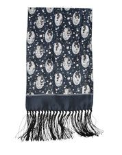 Dolce & Gabbana Navy Blue Silk Neck Wrap Shawl Men Scarf Dolce & Gabbana