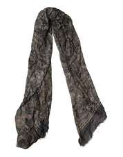 Dolce & Gabbana Brown Camouflage Modal Men Shawl Scarf