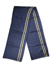 Blue Cashmere Neck Wrap Shawl Fringes Scarf