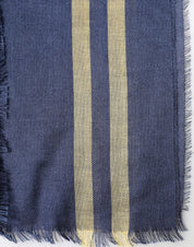 Blue Cashmere Neck Wrap Shawl Fringes Scarf
