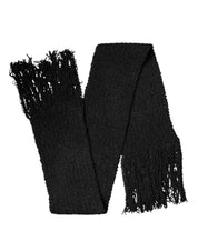 Dolce & Gabbana Black Cashmere Knit Shawl Fringes Scarf