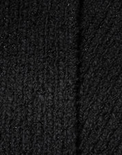 Black Cashmere Knit Shawl Fringes Scarf