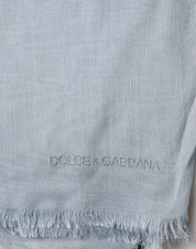 Light Blue Cashmere Knitted Shawl
