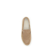 Brunello Cucinelli Beige Calf Leather Bos Taurus Slip-On Loafers