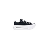 Black And White Fabric Platform Sneakers