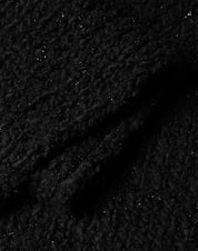Black Wool Fringes Neck Wrap Foulard Scarf