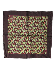 Brown Cactus Print Square Handkerchief Scarf