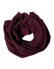 Dolce & Gabbana Maroon Cashmere Fringes Neck Wrap Shawl Scarf