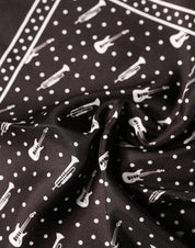 Black Guitar Trumpet Men Handkerchief Scarf