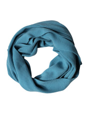 Blue Cashmere Knit Neck Wrap Shawl Scarf