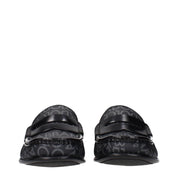 Black Fabric Slip-On Loafers