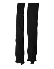Black Wool Knitted Neck Wrap Shawl Men Scarf