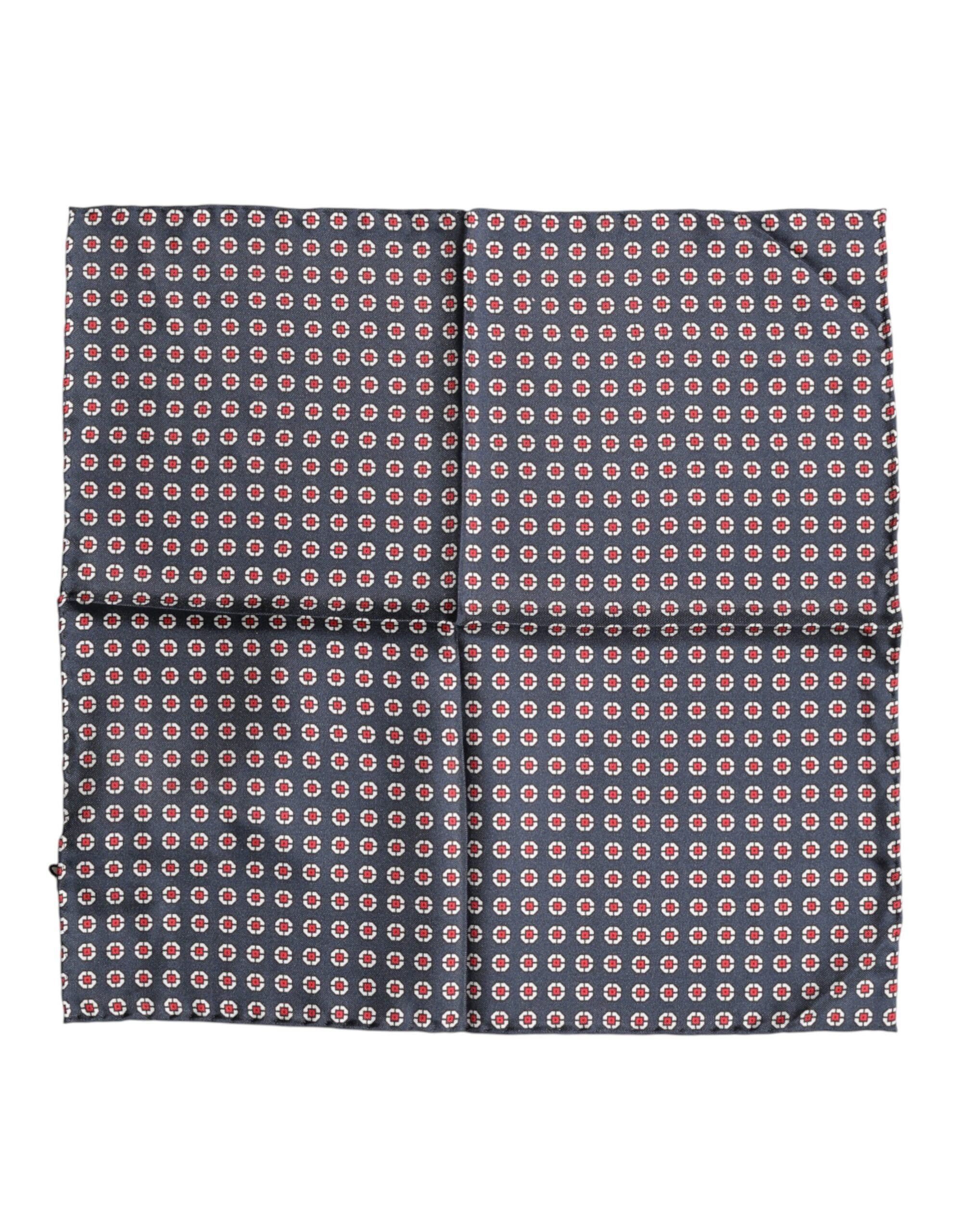 Dolce & Gabbana Blue Patterned Silk Square Handkerchief Scarf Dolce & Gabbana