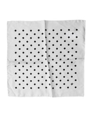 Dolce & Gabbana White Polka Dot Square Handkerchief Scarf