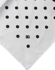 White Polka Dot Square Handkerchief Scarf