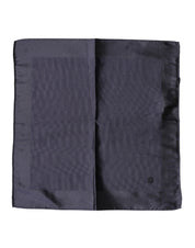 Blue Logo Silk Men Square Handkerchief Scarf