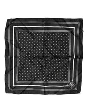 Dolce & Gabbana Scarf Black Poka Dot Men Square Handkerchief