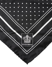 Scarf Black Poka Dot Men Square Handkerchief