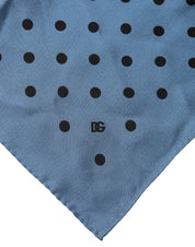 Blue Polka Dot Square Handkerchief Scarf