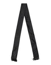 Dolce & Gabbana Black Silk Fringes Neck Wrap Foulard Scarf Dolce & Gabbana