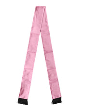 Dolce & Gabbana Pink Silk Fringes Neck Wrap Foulard Scarf