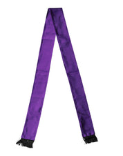 Dolce & Gabbana Violet Silk Fringes Neck Wrap Foulard Scarf