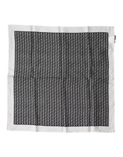 Dolce & Gabbana White Black Patterned Square Foulard Scarf