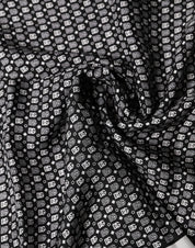 White Black Patterned Square Foulard Scarf