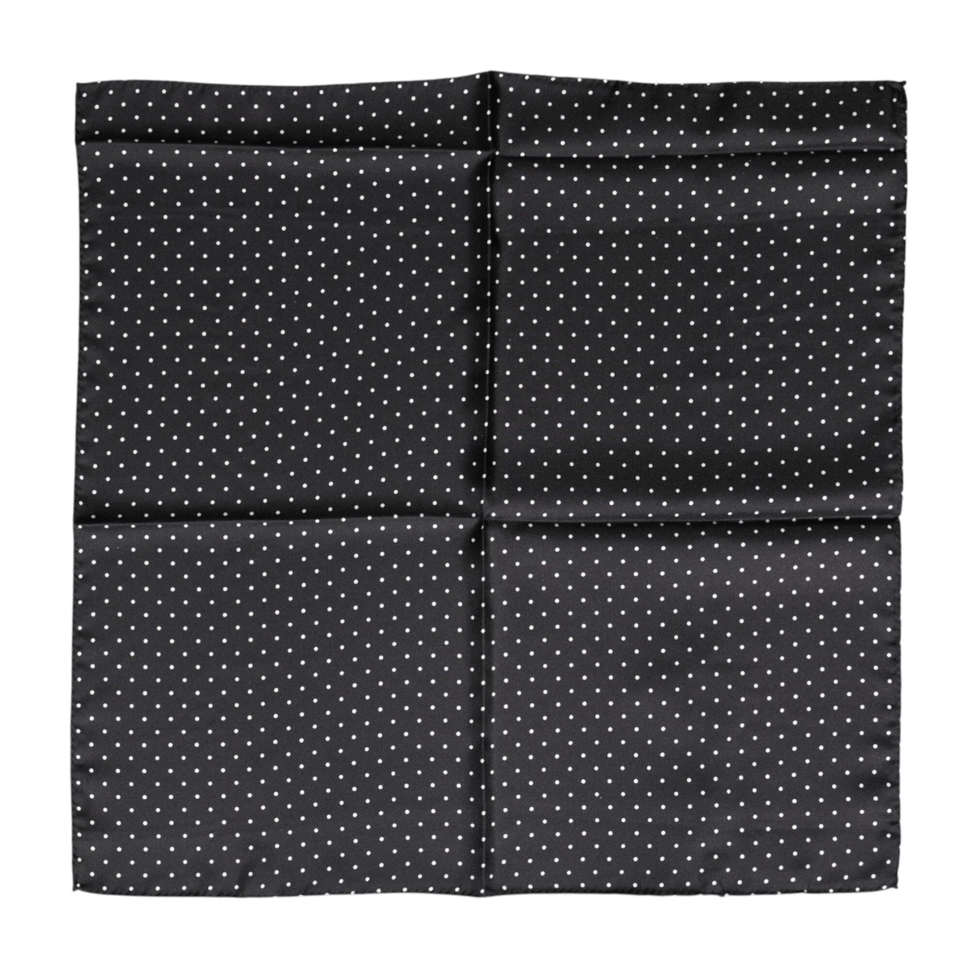 Dolce & Gabbana Black Polka Dot Silk Square Foulard Scarf Dolce & Gabbana