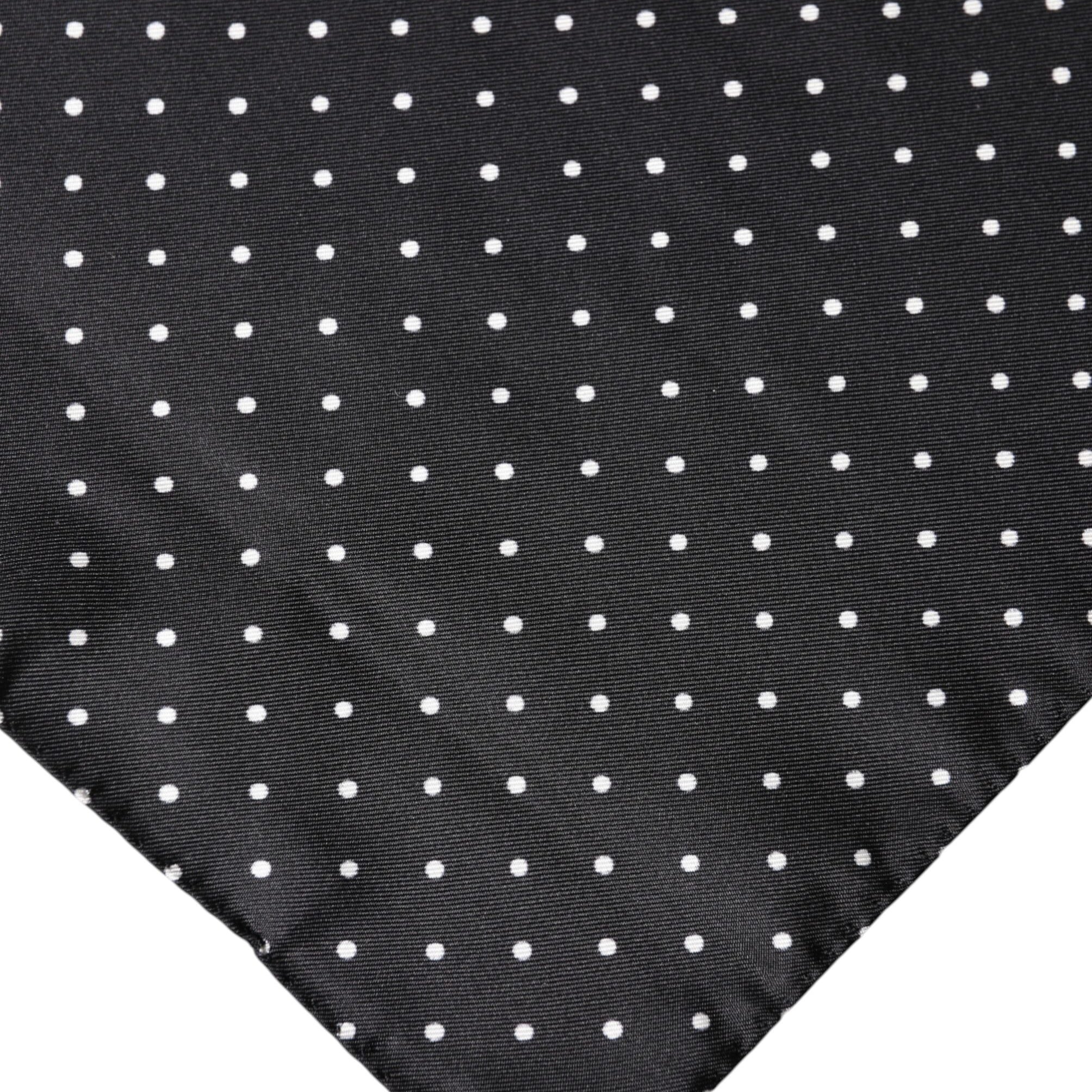 Dolce & Gabbana Black Polka Dot Silk Square Foulard Scarf Dolce & Gabbana