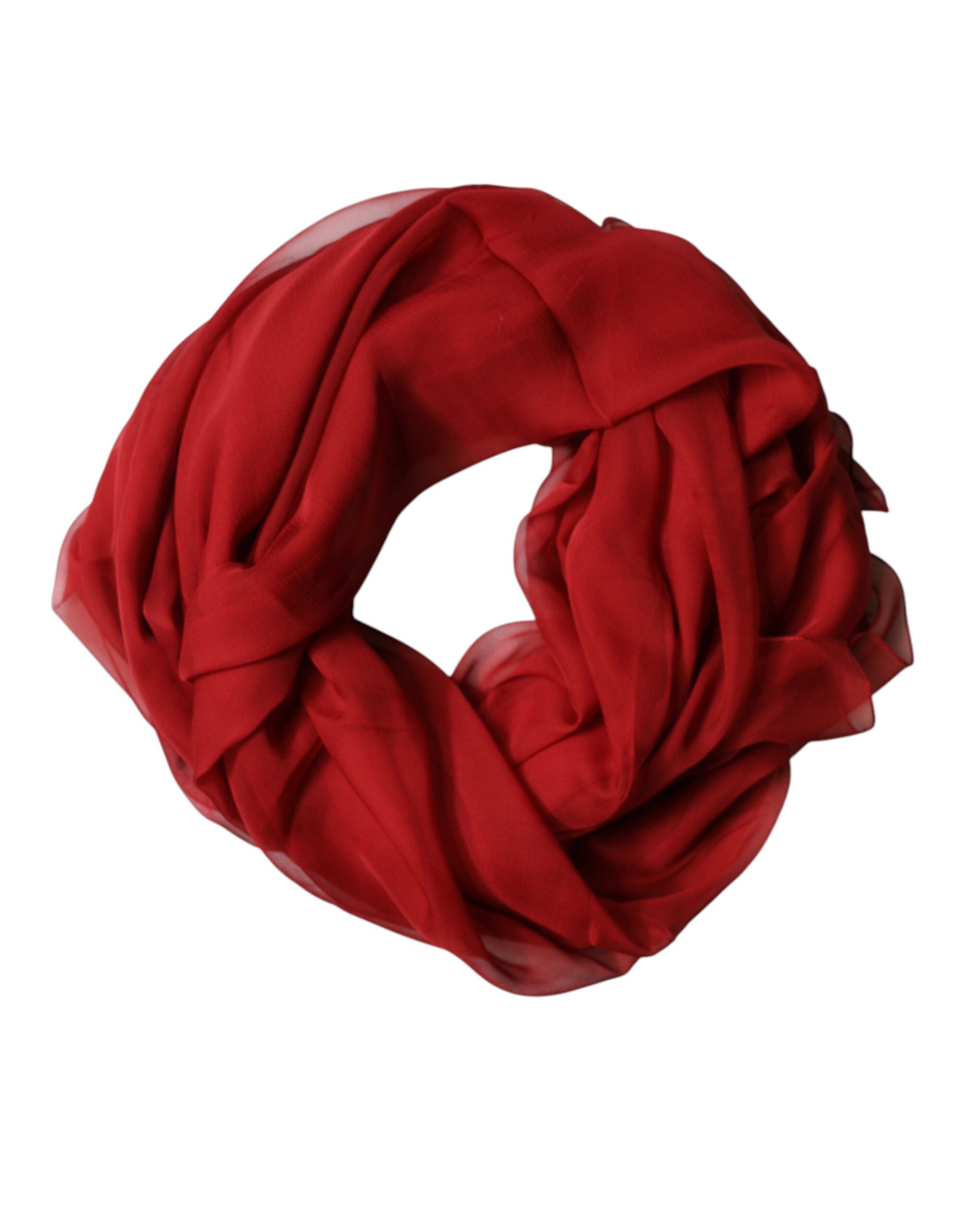 Dolce & Gabbana Red Stole Silk Neck Wrap Shawl Men Scarf Dolce & Gabbana