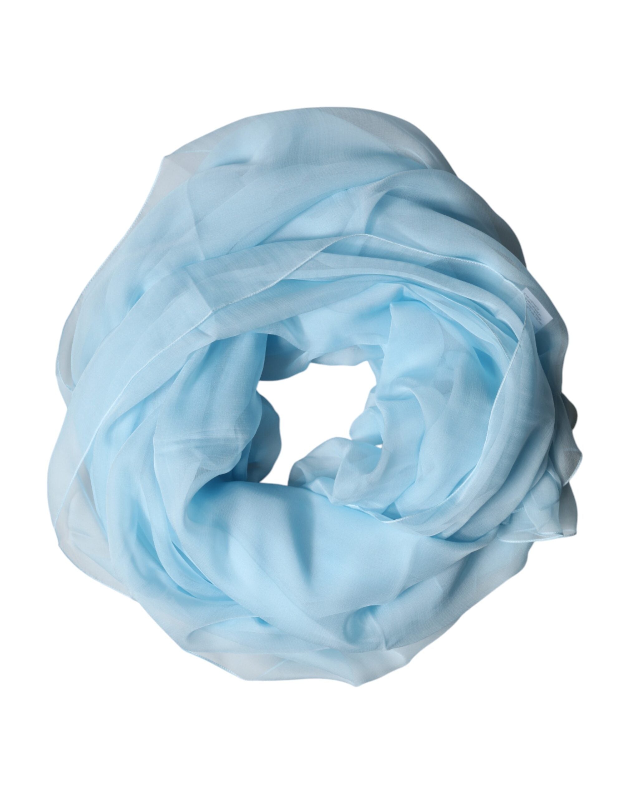 Dolce & Gabbana Light Blue Stole Silk Neck Wrap Shawl Scarf Dolce & Gabbana