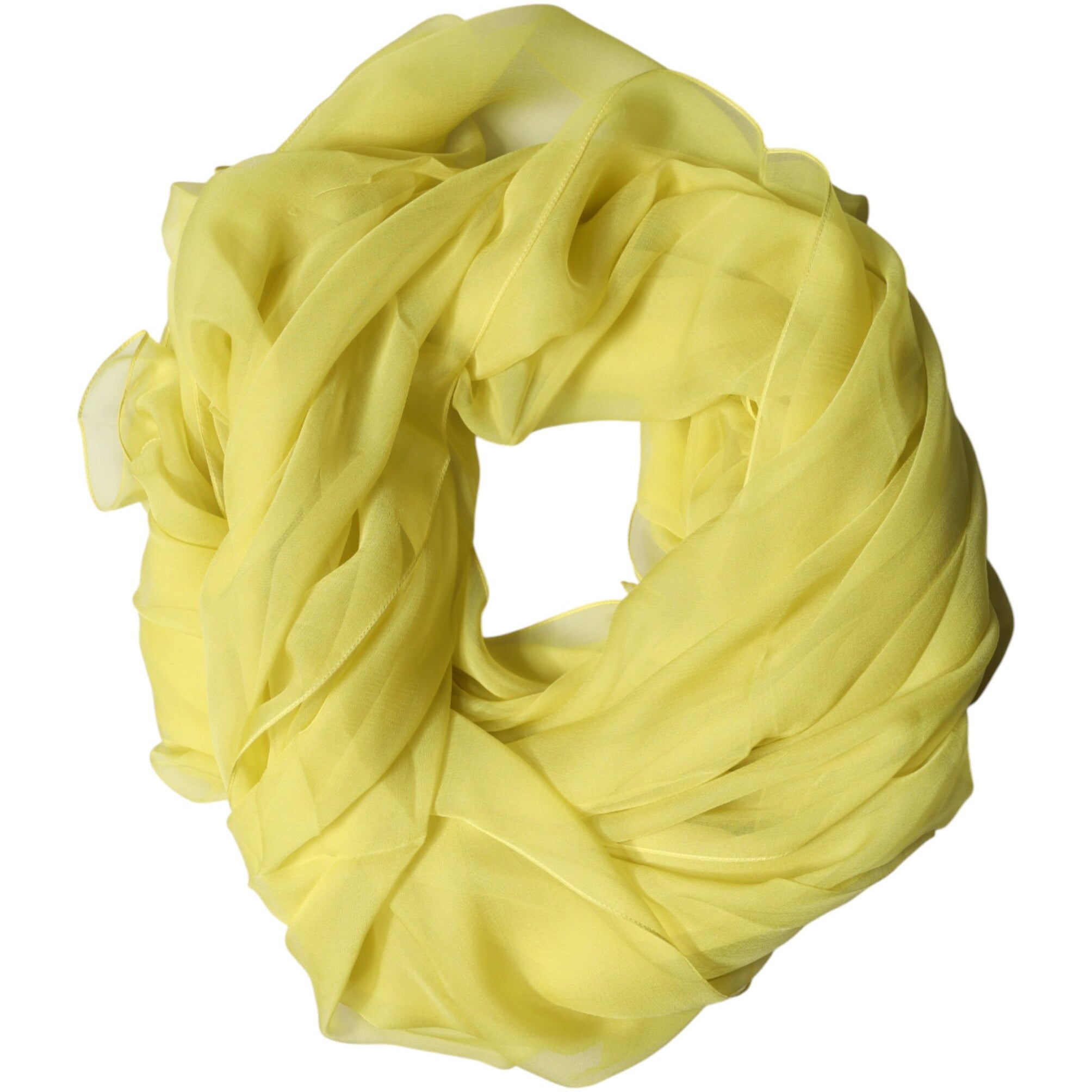 Dolce & Gabbana Yellow Stole Silk Neck Wrap Shawl Men  Scarf Dolce & Gabbana