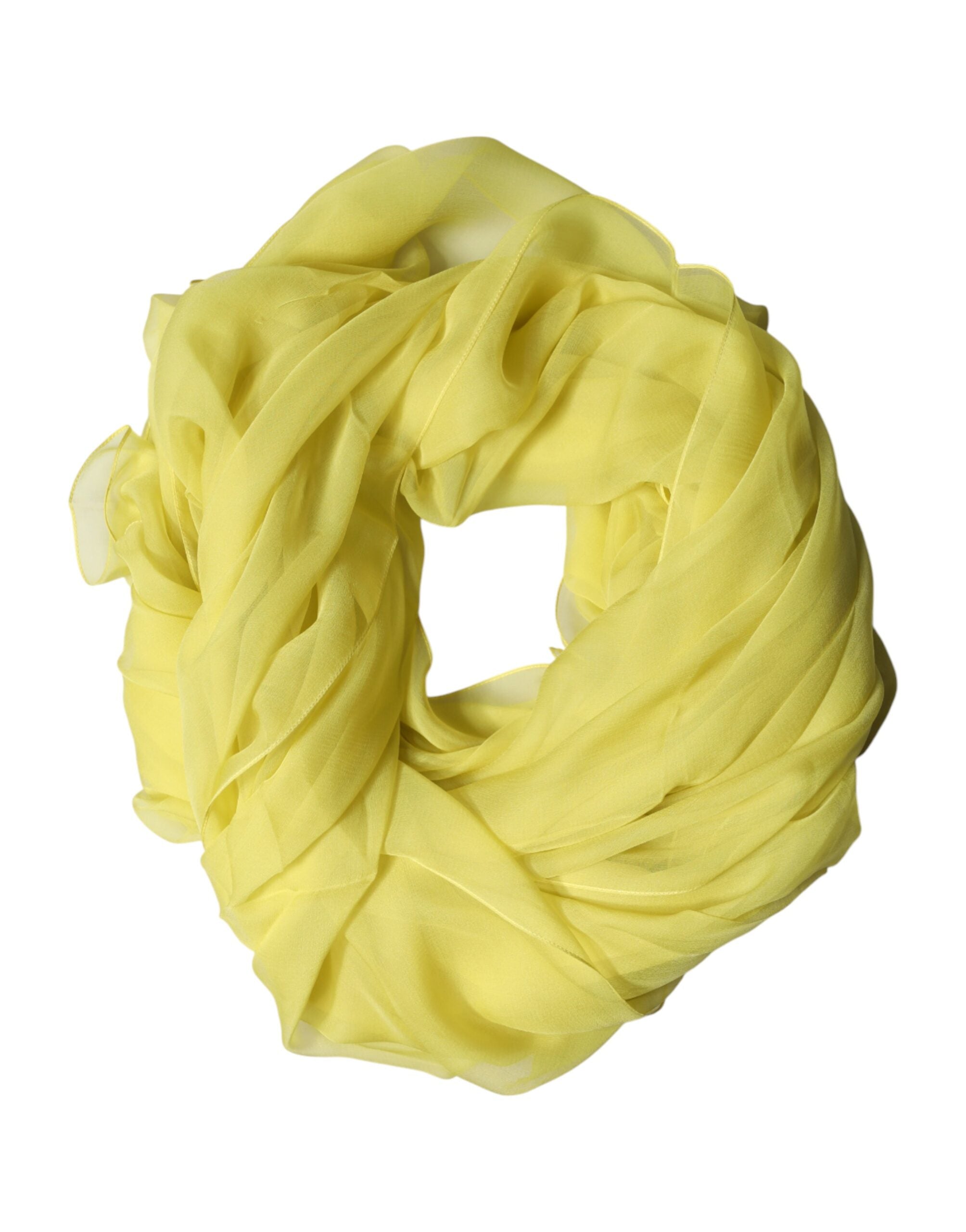 Dolce & Gabbana Yellow Stole Silk Neck Wrap Shawl Men  Scarf Dolce & Gabbana