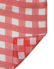 Red Checkered Stole Neck Wrap Shawl Scarf