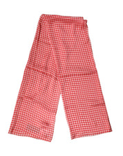 Red Checkered Silk Neck Wrap Shawl Scarf