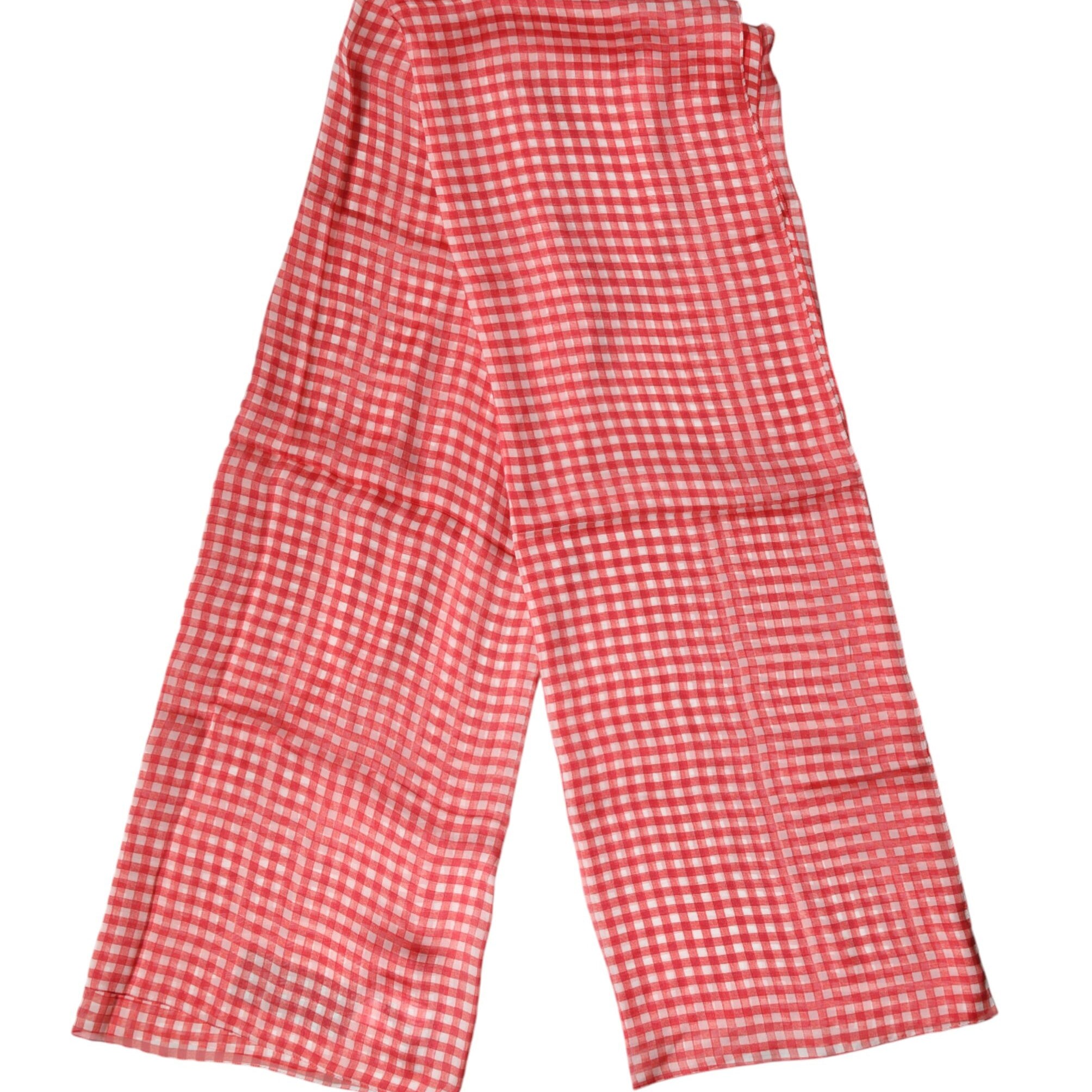 Dolce & Gabbana Red Checkered Silk Neck Wrap Shawl Scarf Dolce & Gabbana