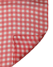 Red Checkered Silk Neck Wrap Shawl Scarf
