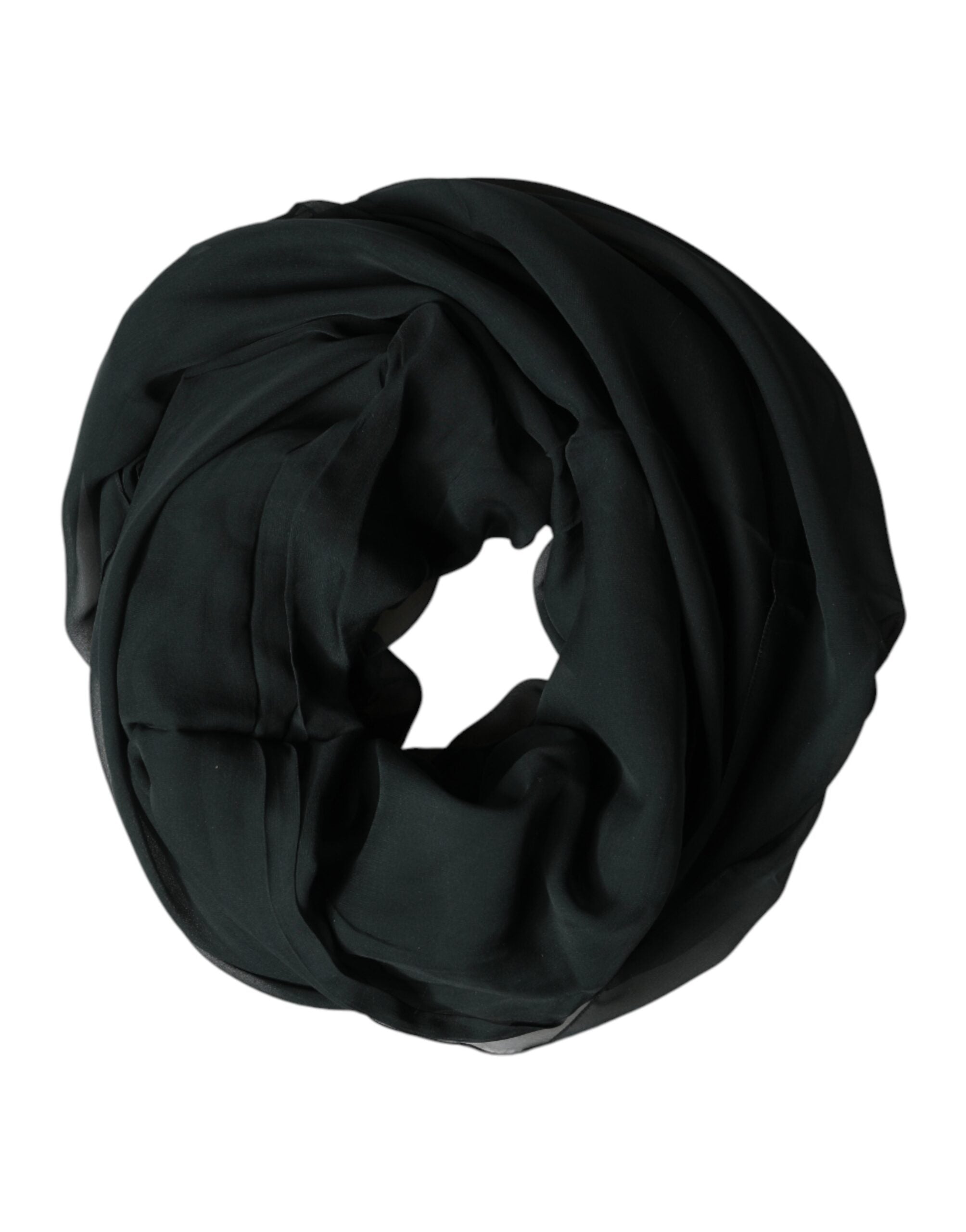 Dolce & Gabbana Dark Green Stole Silk Neck Wrap Shawl  Scarf Dolce & Gabbana