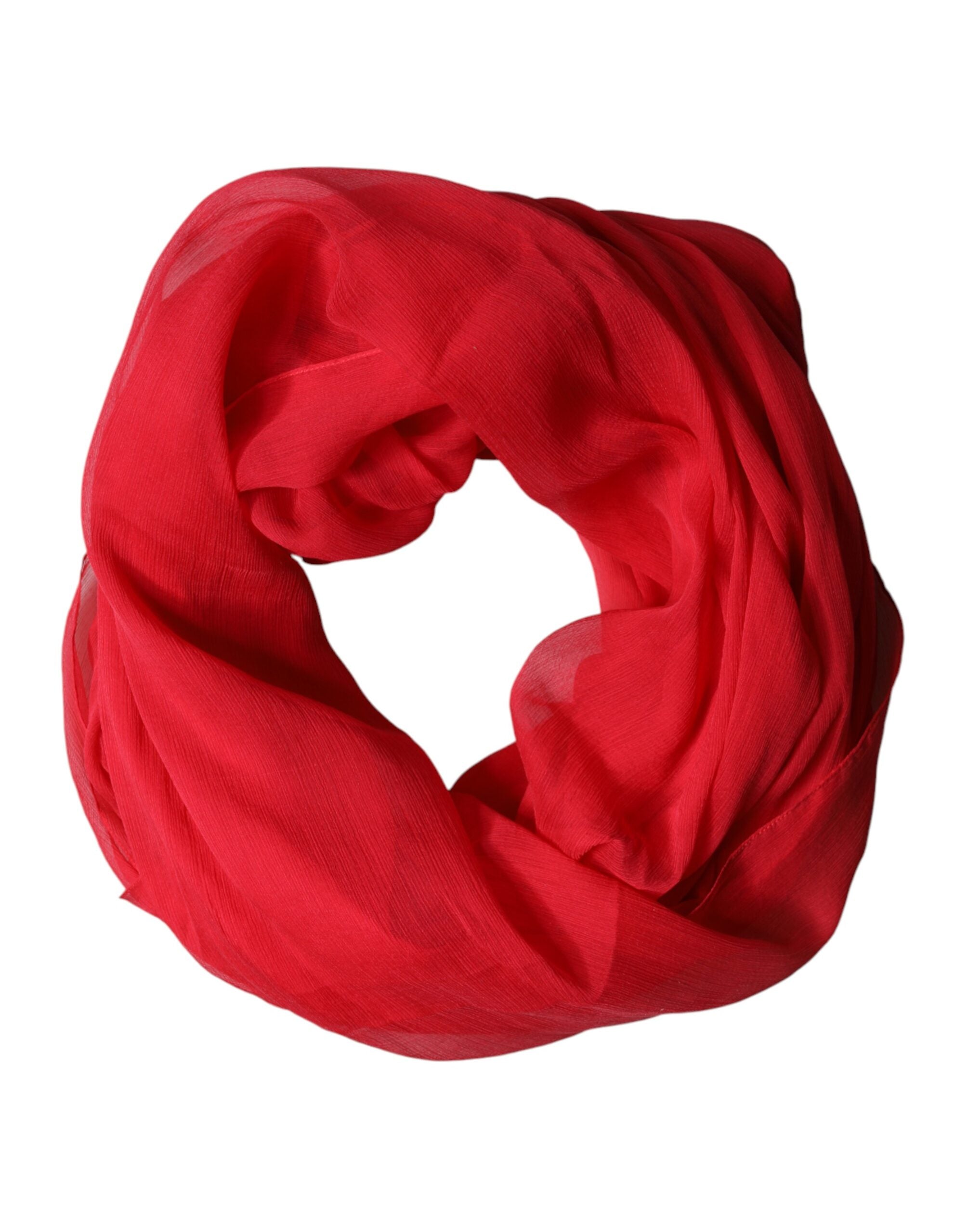 Dolce & Gabbana Red Stole Silk Neck Wrap Shawl Men Scarf Dolce & Gabbana