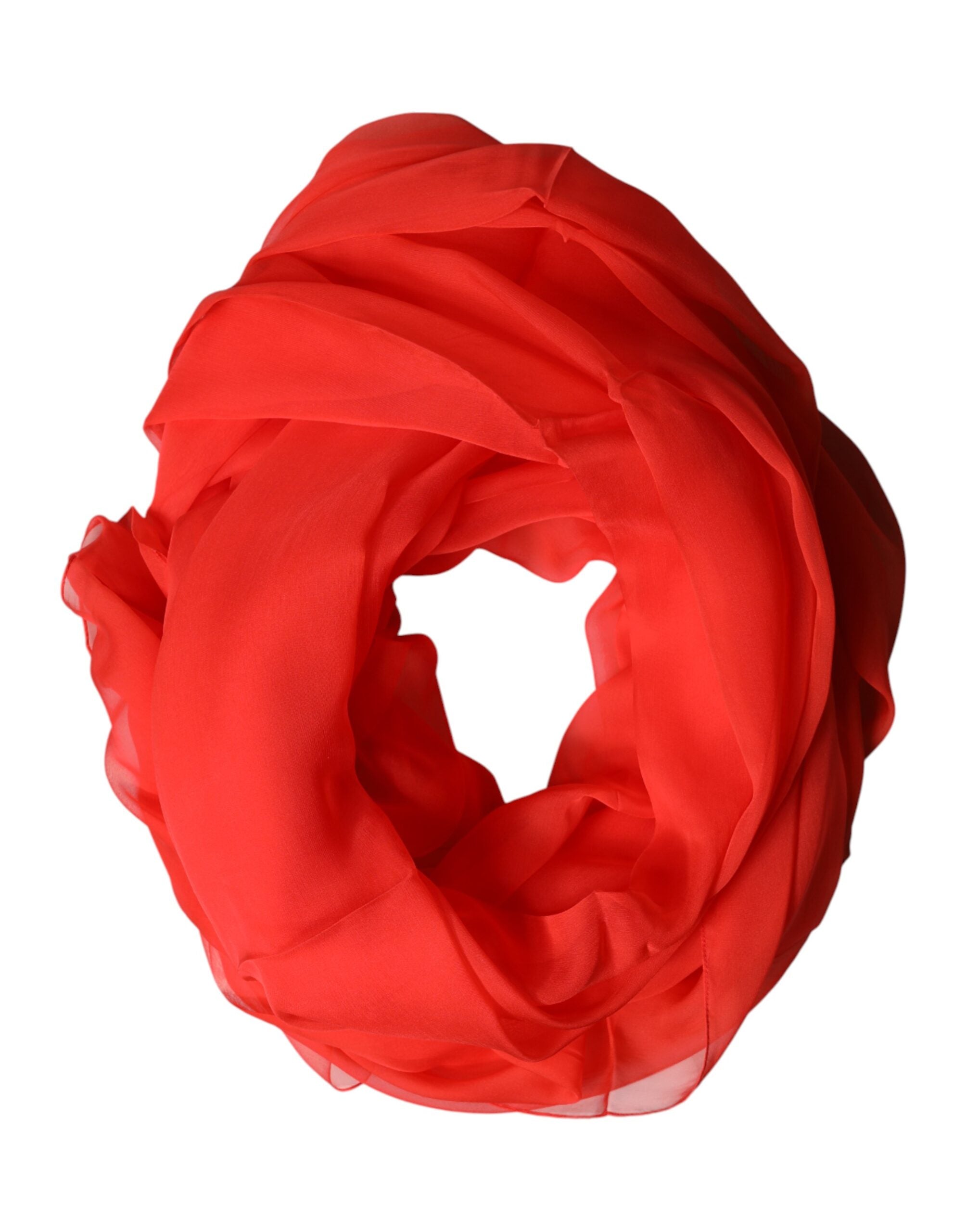 Dolce & Gabbana Red Stole Silk Neck Wrap Shawl Scarf Dolce & Gabbana