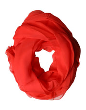 Dolce & Gabbana Red Stole Silk Neck Wrap Shawl Scarf