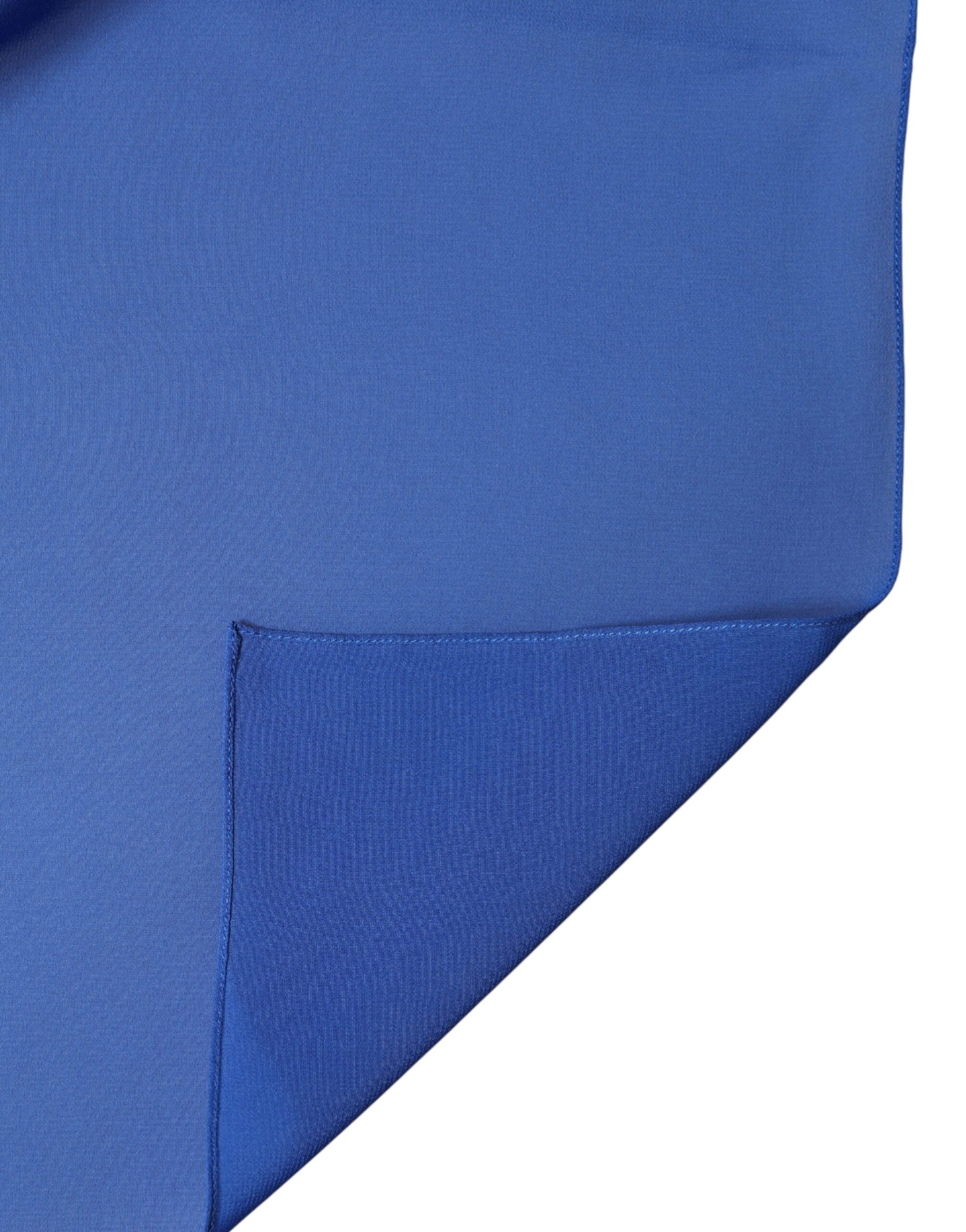 Dolce & Gabbana Blue Silk Stole Neck Wrap Shawl Men  Scarf Dolce & Gabbana