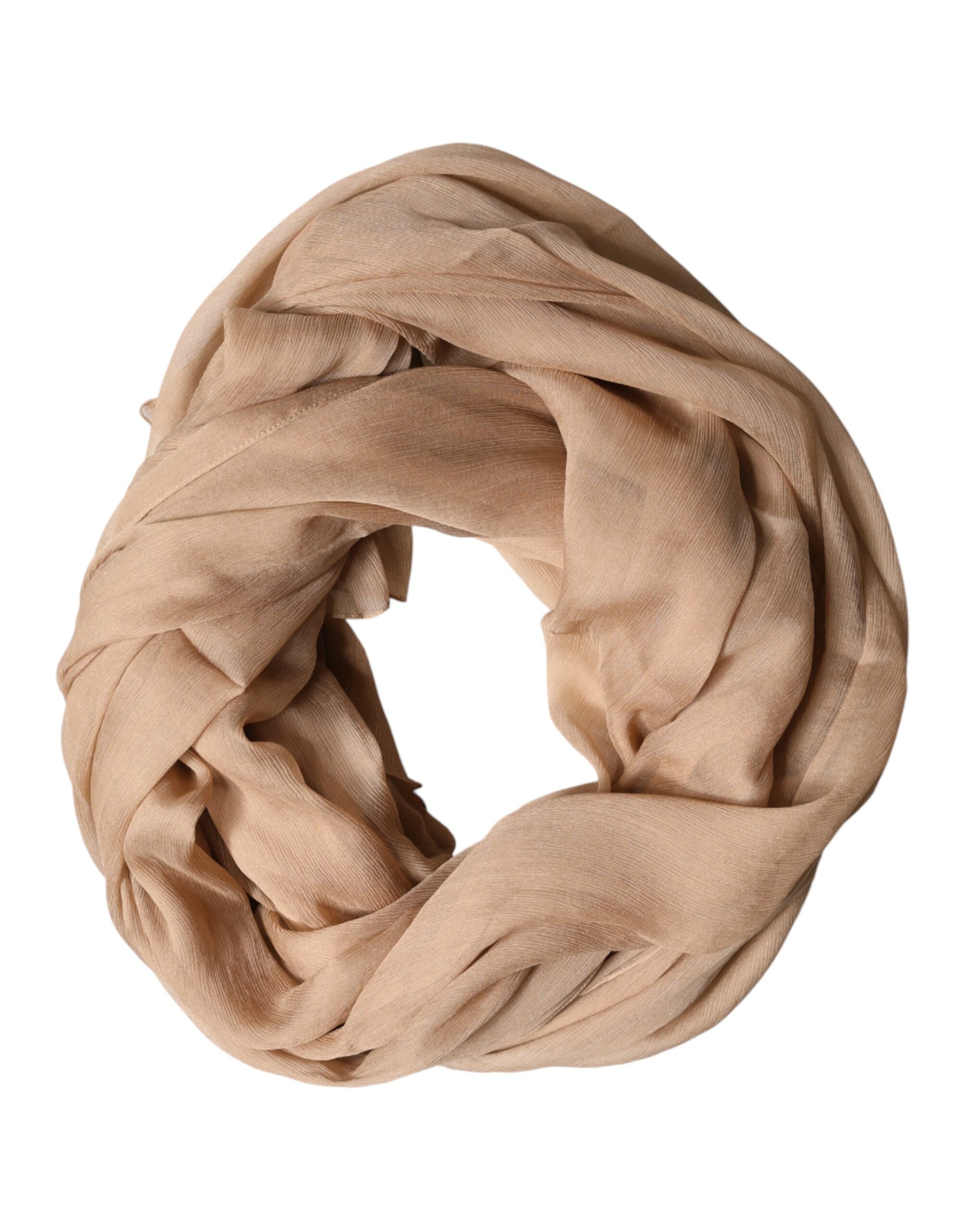 Dolce & Gabbana Brown Silk Stole Neck Wrap Shawl Men Scarf Dolce & Gabbana