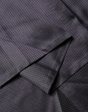Black Satin Silk Fringes Neck Foulard Scarf