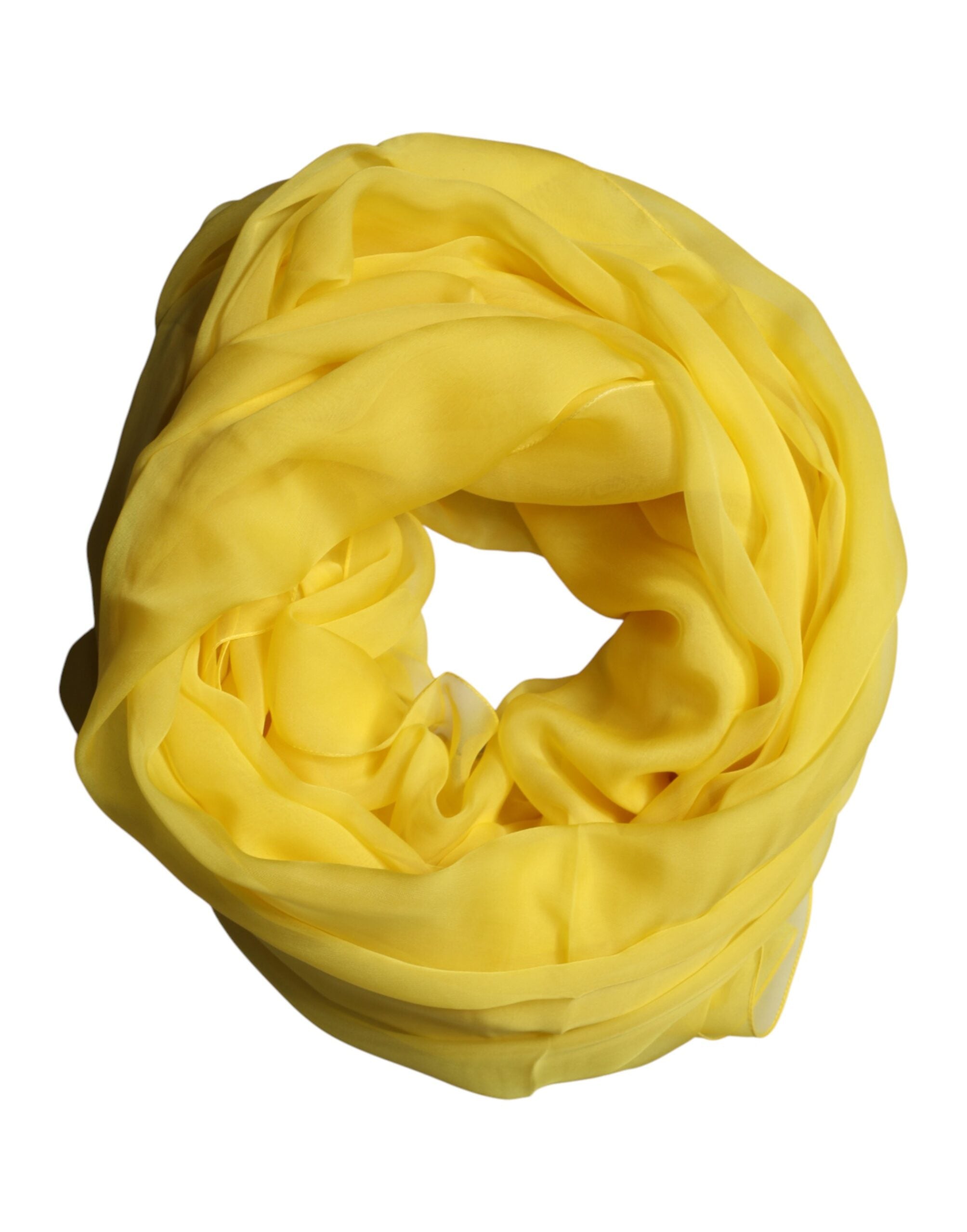 Dolce & Gabbana Yellow Silk Stole Neck Wrap Shawl Men 200cm x 130cm Scarf Dolce & Gabbana