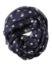 Dolce & Gabbana Blue Polka Dot Silk Neck Wrap Shawl 205cm x 132cm Scarf