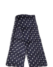 Blue Polka Dot Silk Neck Wrap Shawl 205cm x 132cm Scarf