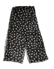 Black Polka Dot Silk Neck Wrap Shawl 205cm x 137cm Scarf