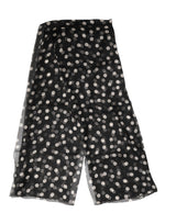 Black Polka Dot Silk Neck Wrap Shawl 205cm x 137cm Scarf
